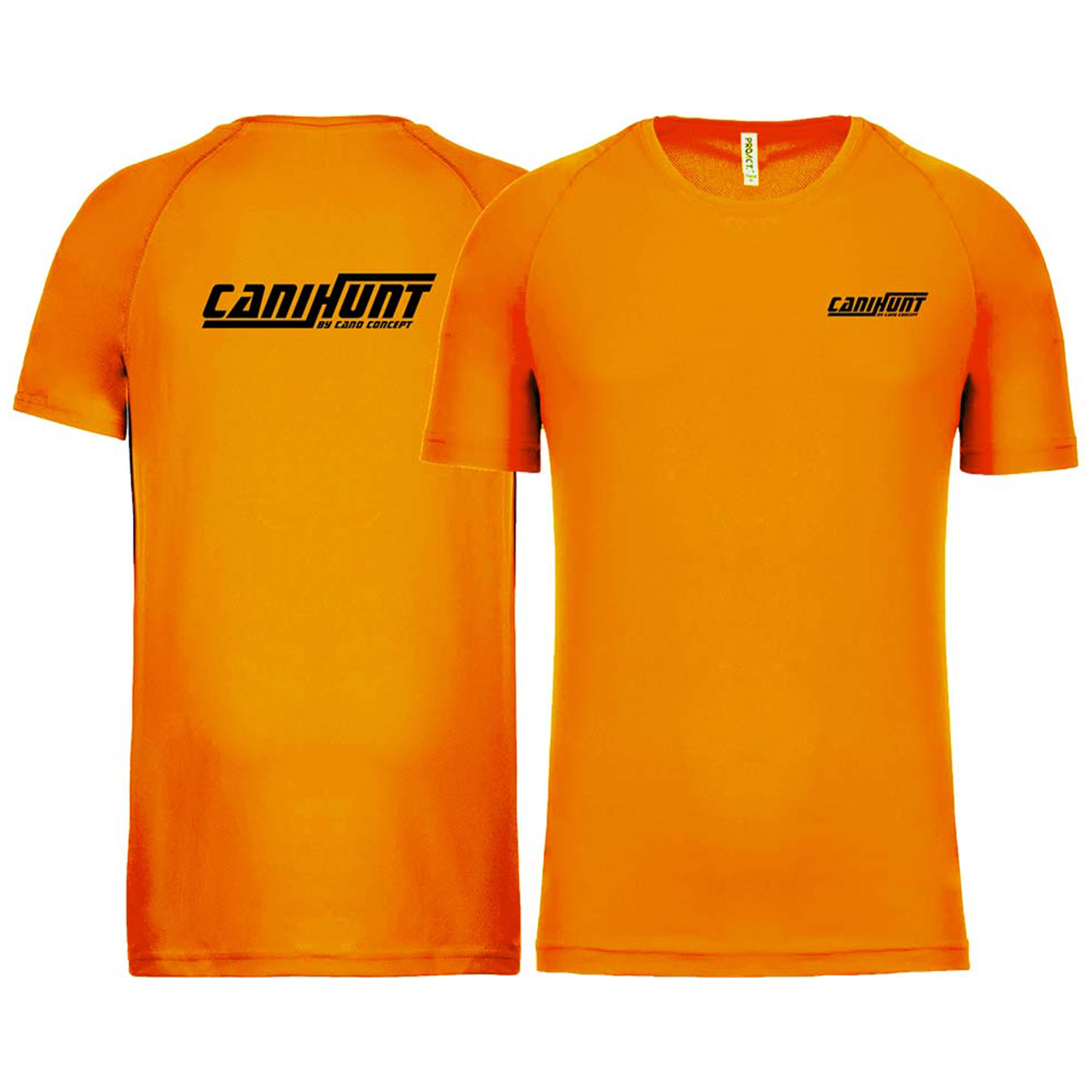 Canihunt t-shirt uomo maniche corte poliestere fluo