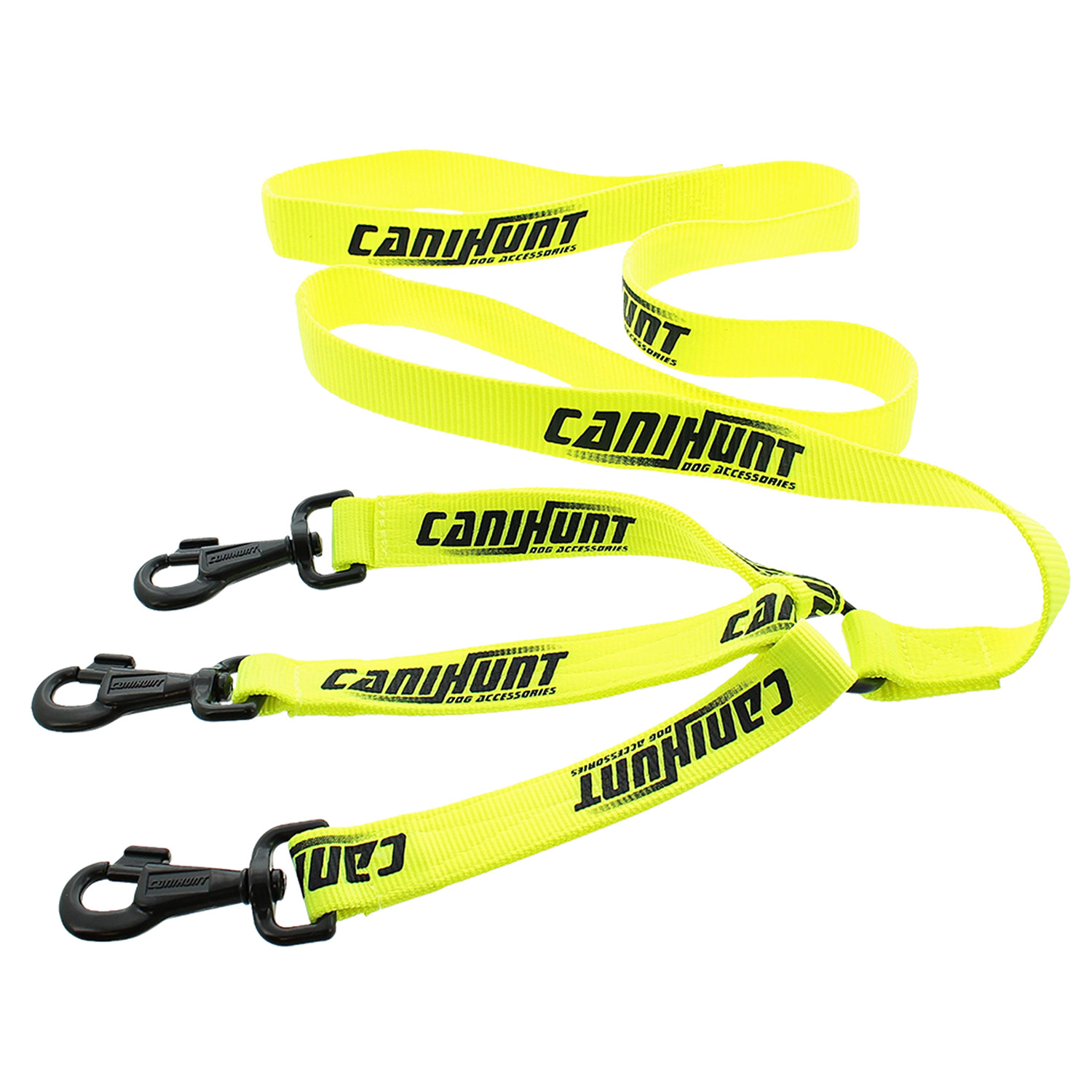 Canihunt Hunter 150 cm guinzaglio cane triplo giallo