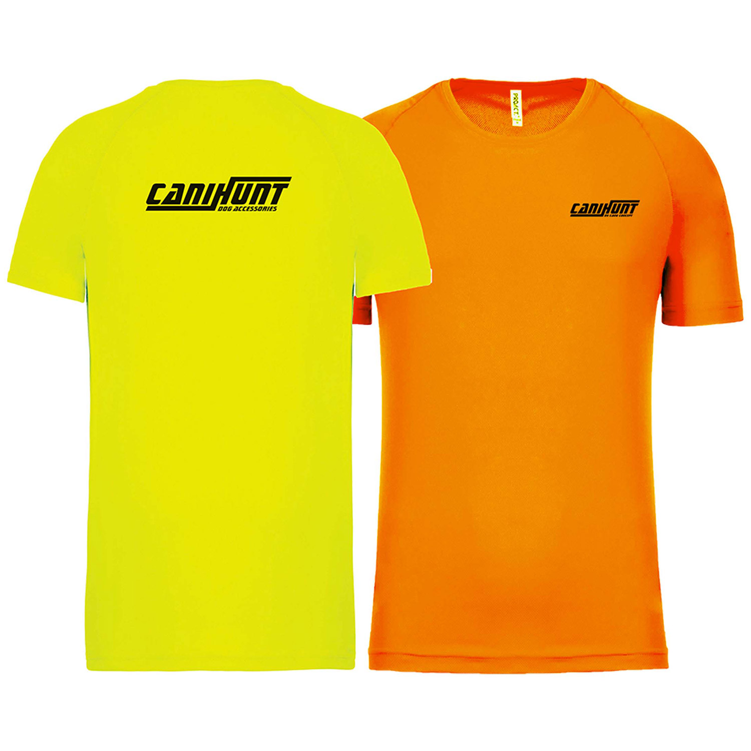 Canihunt t-shirt uomo maniche corte poliestere fluo