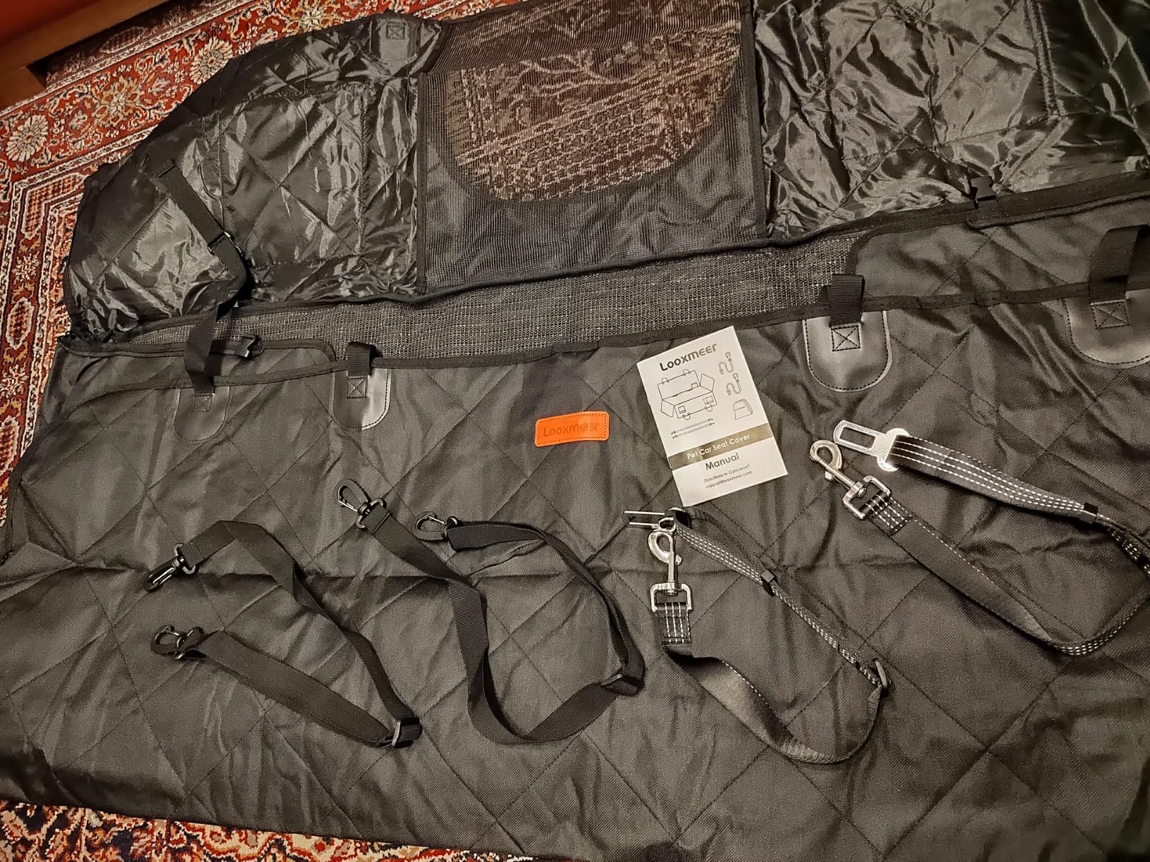 Looxmeer Trasportino Cani Auto Sedile Posteriore Nero 26kg