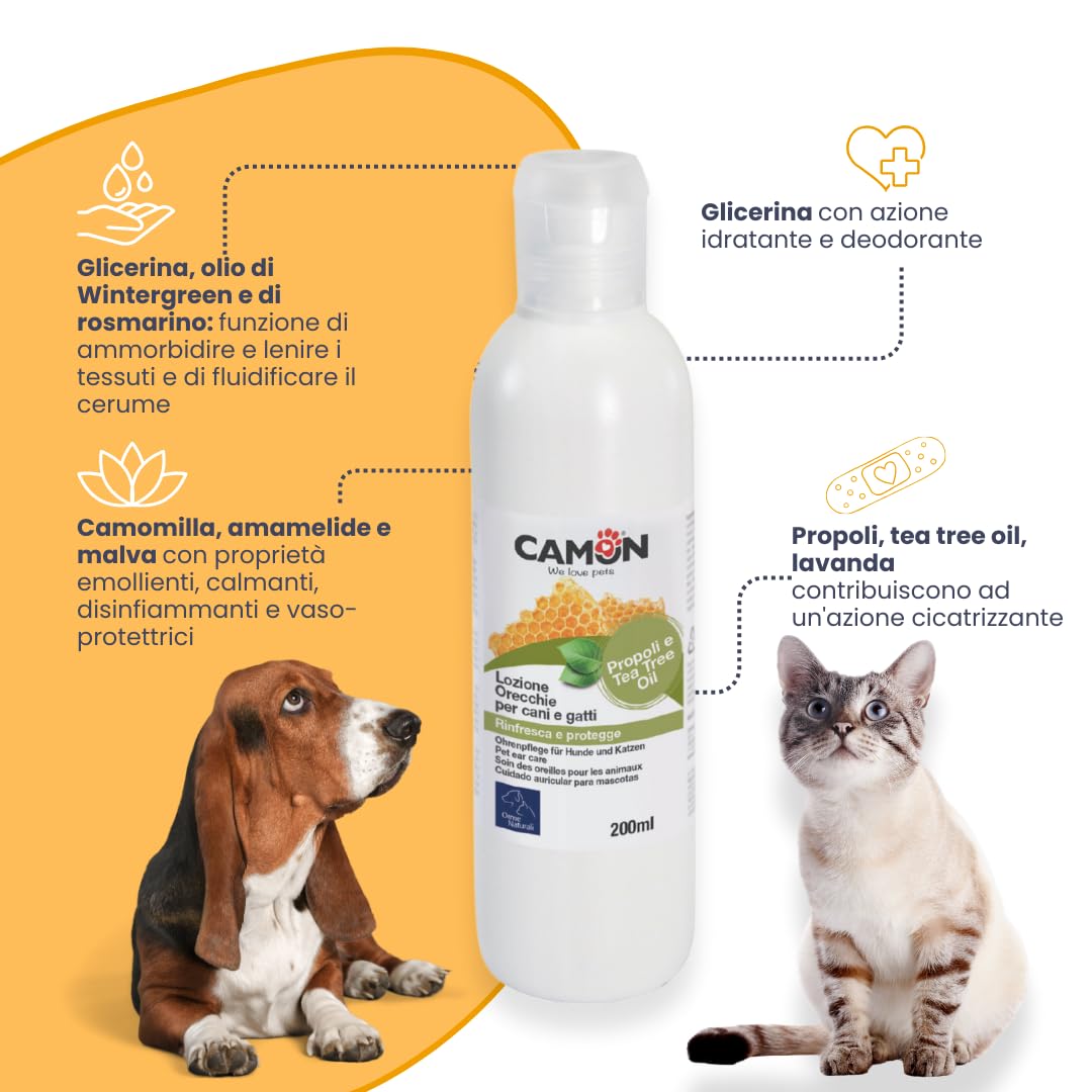 Camon Lozione Orecchie cani gatti lenitiva 200 ml
