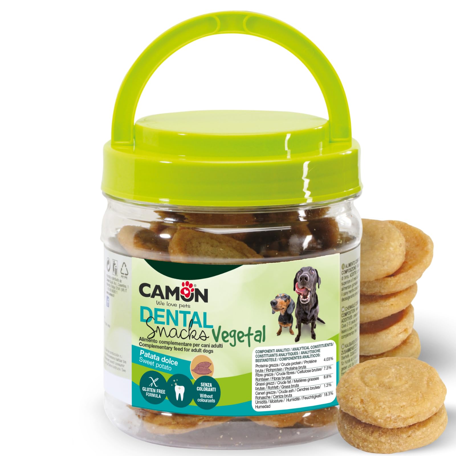 Camon Dental Snacks Vegetal Sticks Mix Snack Cani 400g Gluten Free