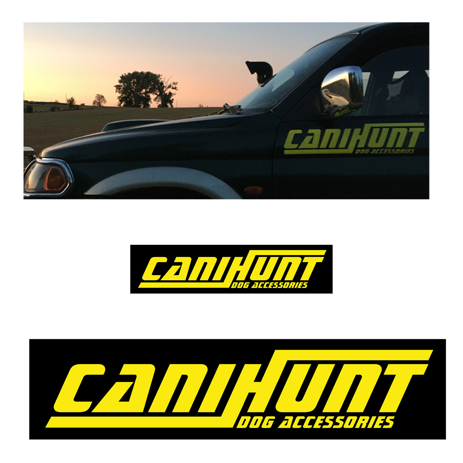 Canihunt adesivo caccia 60x14 cm alta visibilità