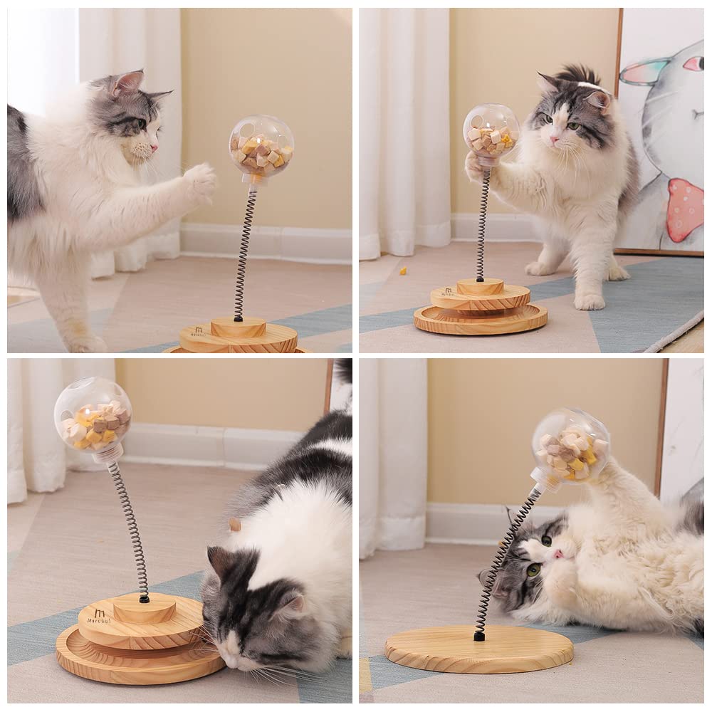 Marchul pista palla gioco interattivo gatto legno 2 livelli