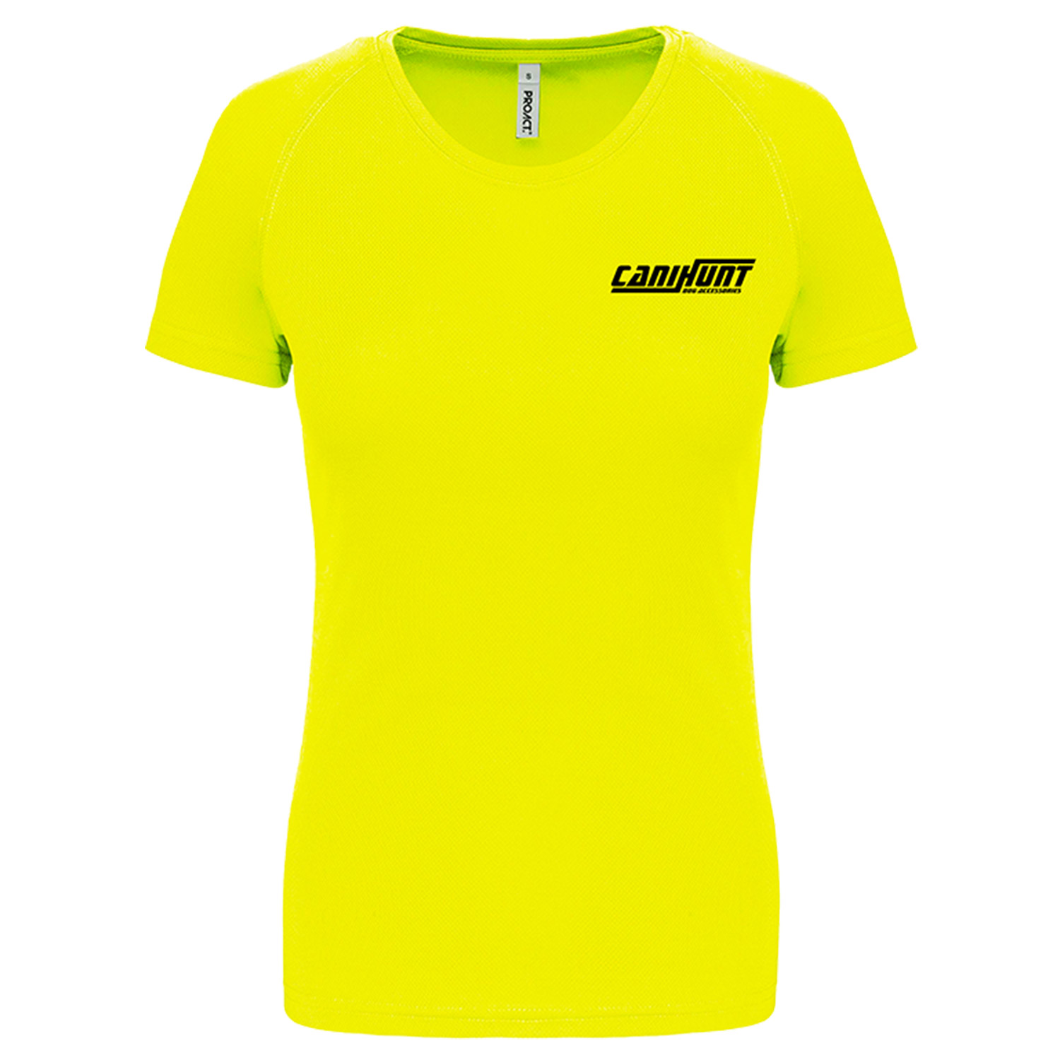 Canihunt T-Shirt Donna Maniche Corte Giallo Fluo Leggera