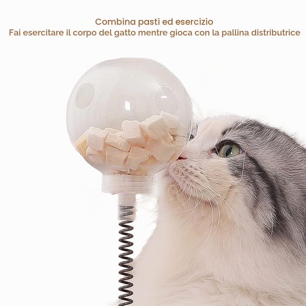 Marchul Gioco Gatto Torre Palla Legno 19x19x33 Snack