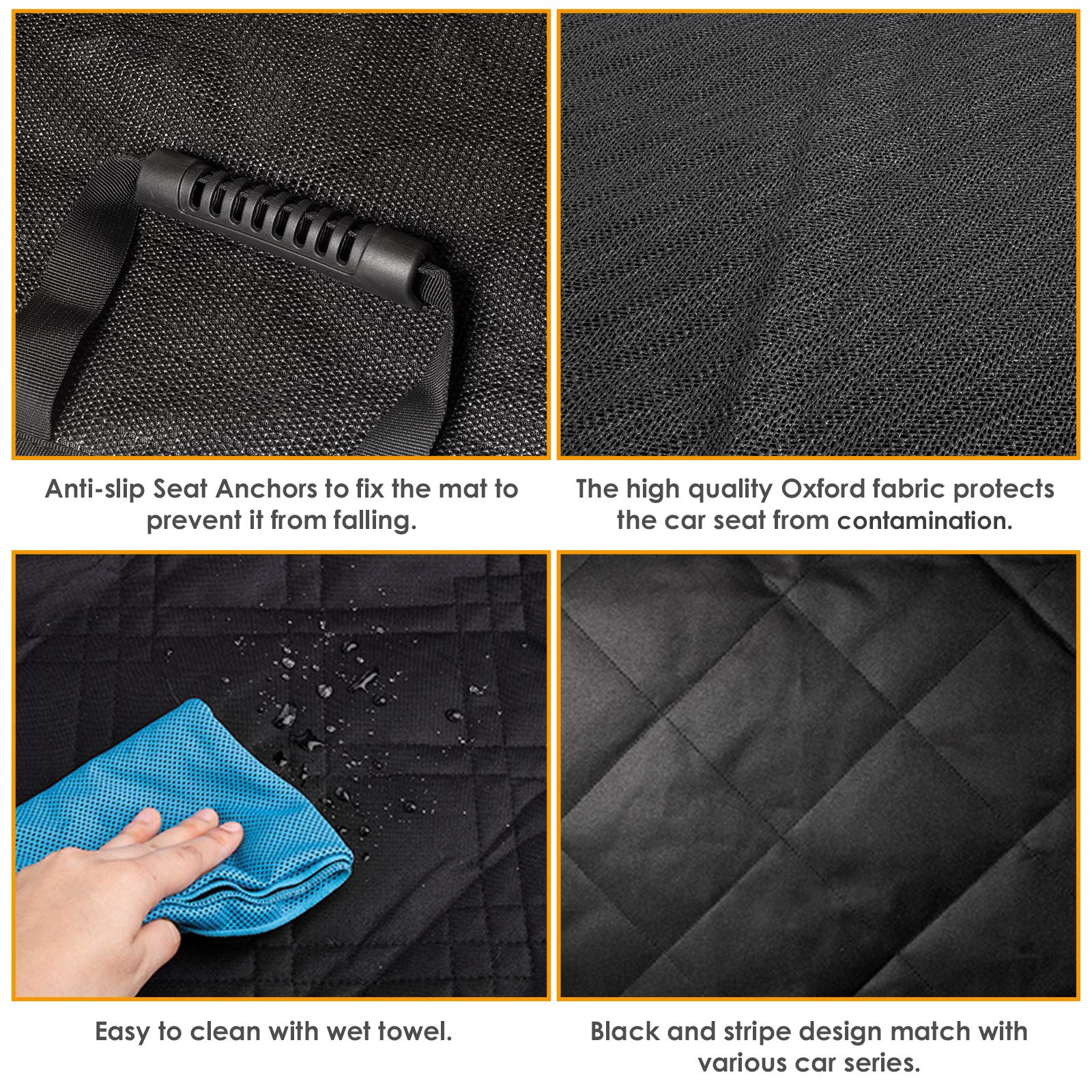 Looxmeer coprisedile auto per cani rete 147x137 cm nero