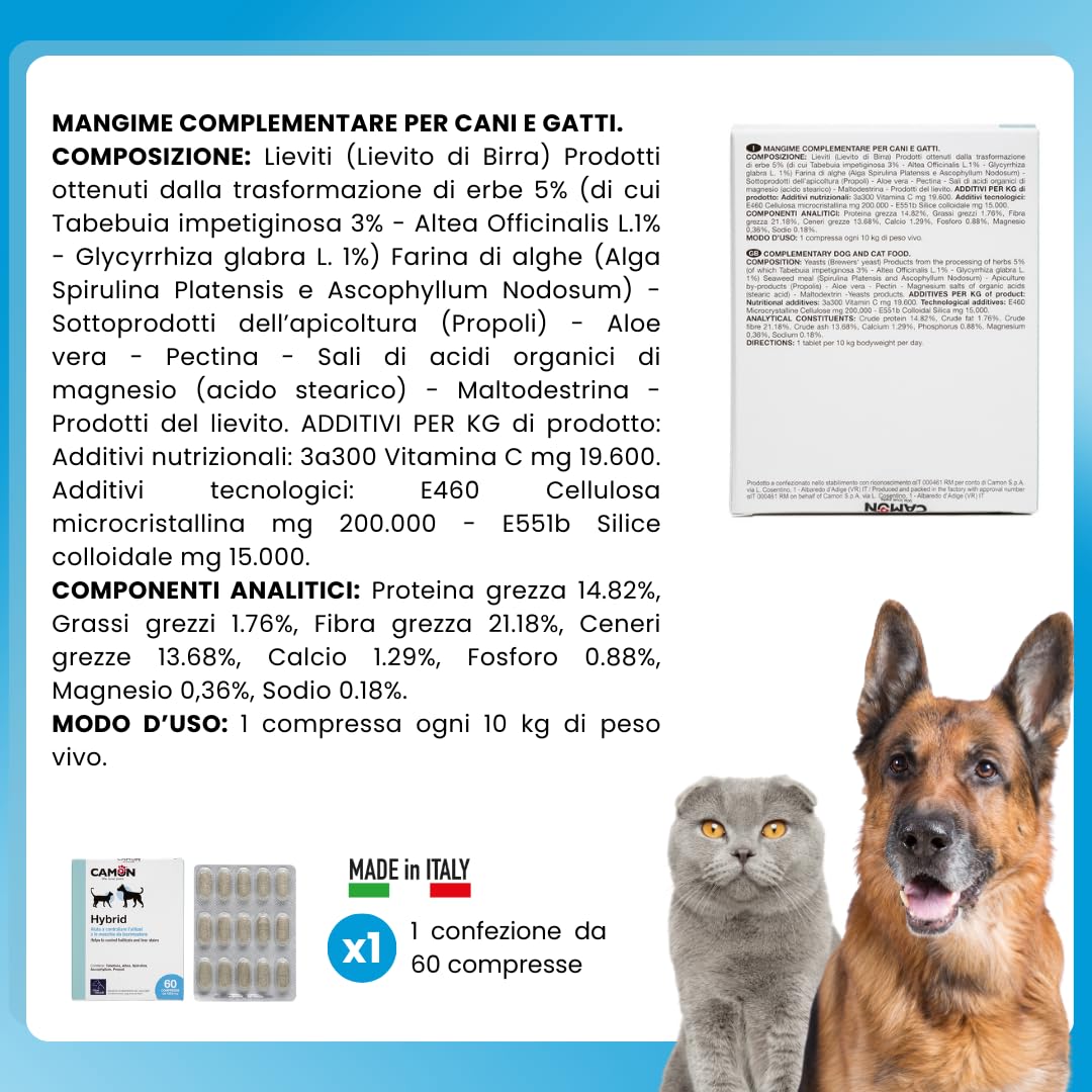 Camon Hybrid compresse per cani e gatti 60 pz alitosi