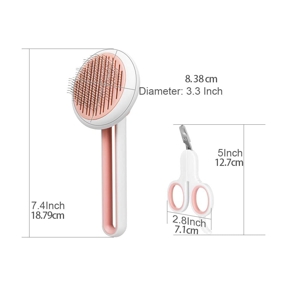 Marchul Spazzola Gatti Autopulente Rosa con Tagliaunghie Kit