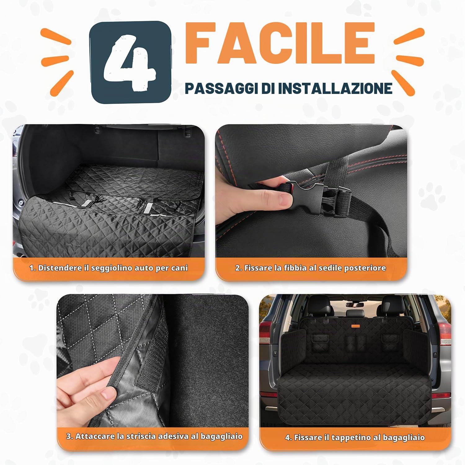 Looxmeer telo bagagliaio auto cani 180x102cm impermeabile