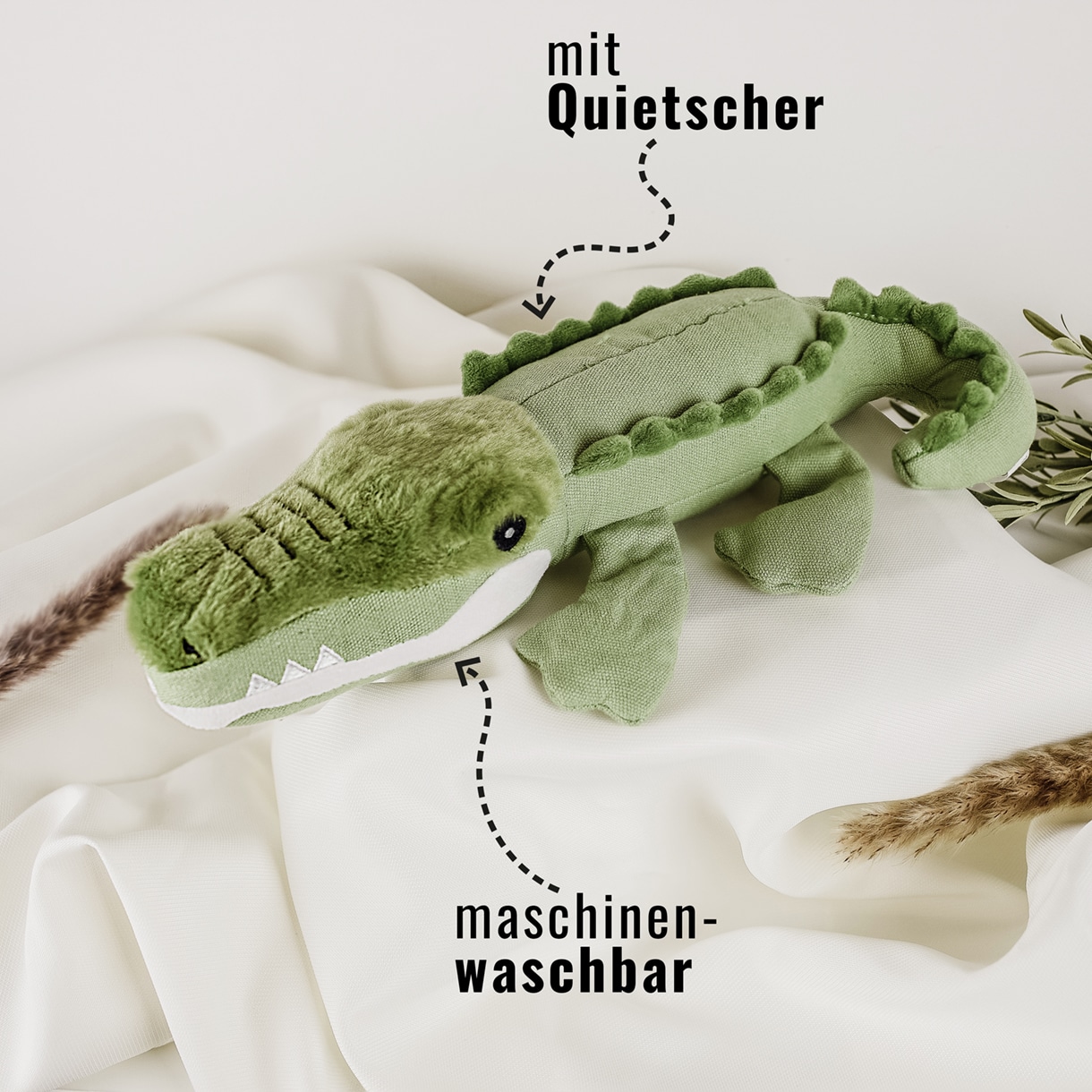 Ne&No Kris coccodrillo giocattolo cani 36 cm squittio