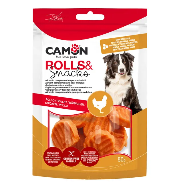 Camon Rolls Snack Monetine Pollo Cani Adulti 80 g Grigliate