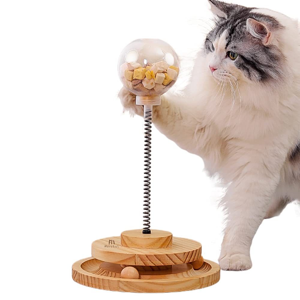 Marchul pista palla gioco interattivo gatto legno 2 livelli
