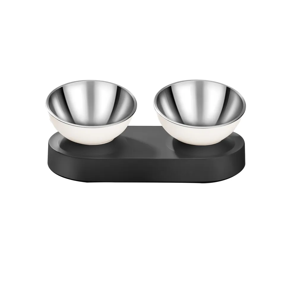 Marchul Ciotole doppie gatti acciaio inox rialzate 15°