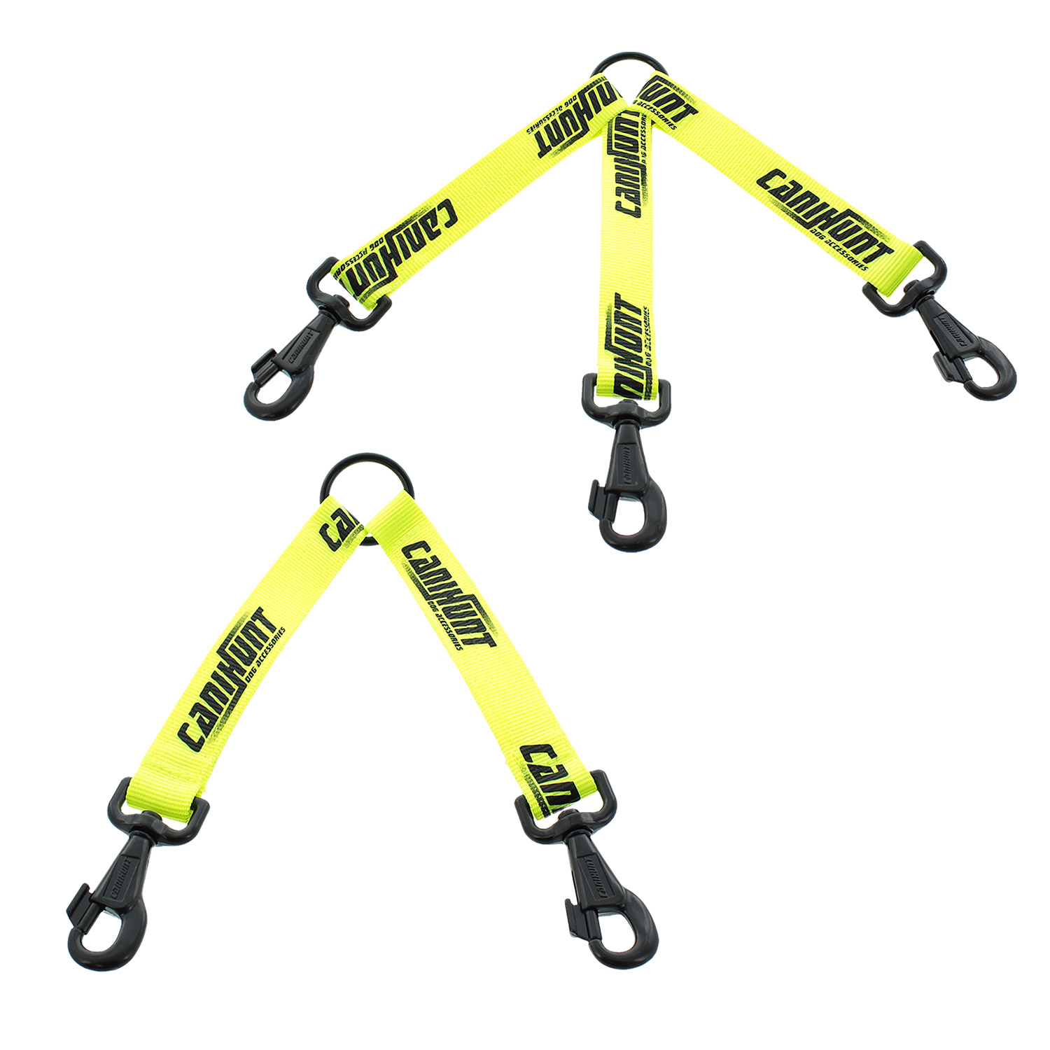 Canihunt Hunter sdoppiatore guinzaglio doppio giallo fluo