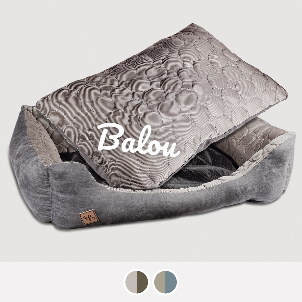 Ne&No Cuccia Reversibile Personalizzata Letto Cane Gatto Nome