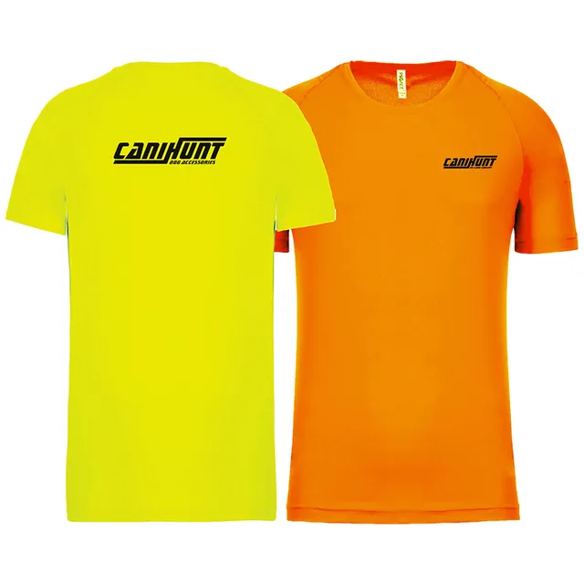Canihunt t-shirt uomo maniche corte poliestere fluo