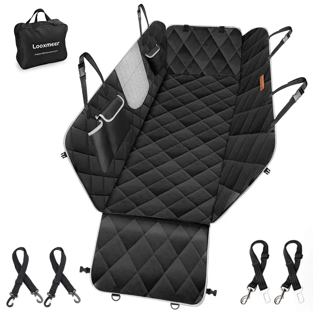 Looxmeer coprisedile auto per cani rete 147x137 cm nero