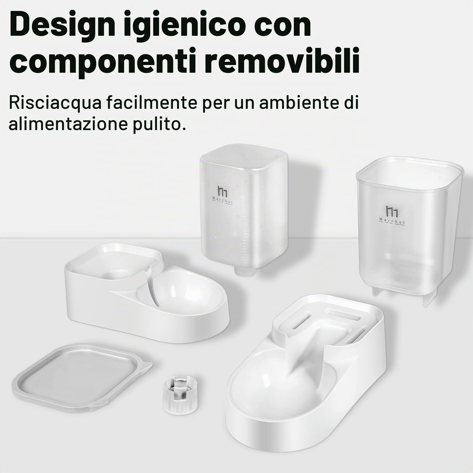 Marchul Set Distributore Automatico Cibo e Acqua 3,8 L