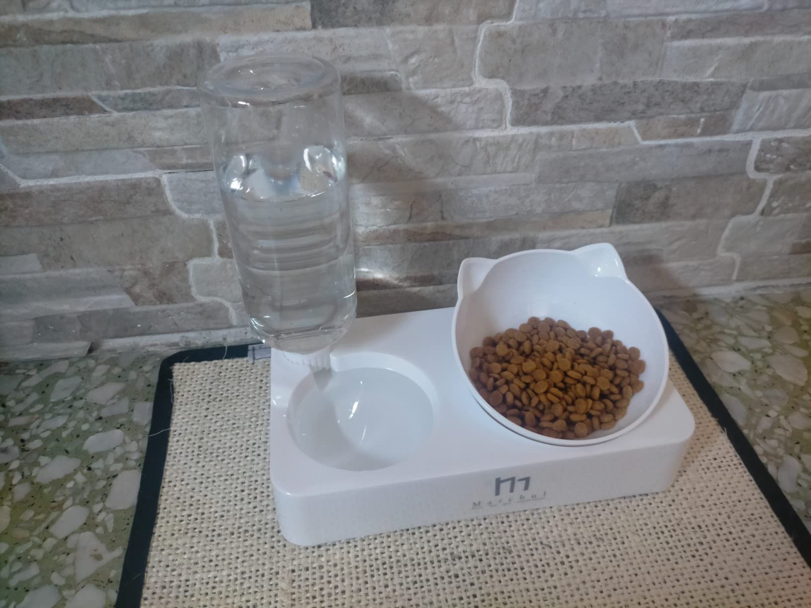 Marchul Ciotola Gatti Inclinata 15° Doppia con Acqua 500 ml Antivomito