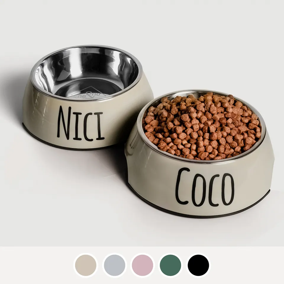 Ne&No set 2 ciotole personalizzate acciaio antiscivolo