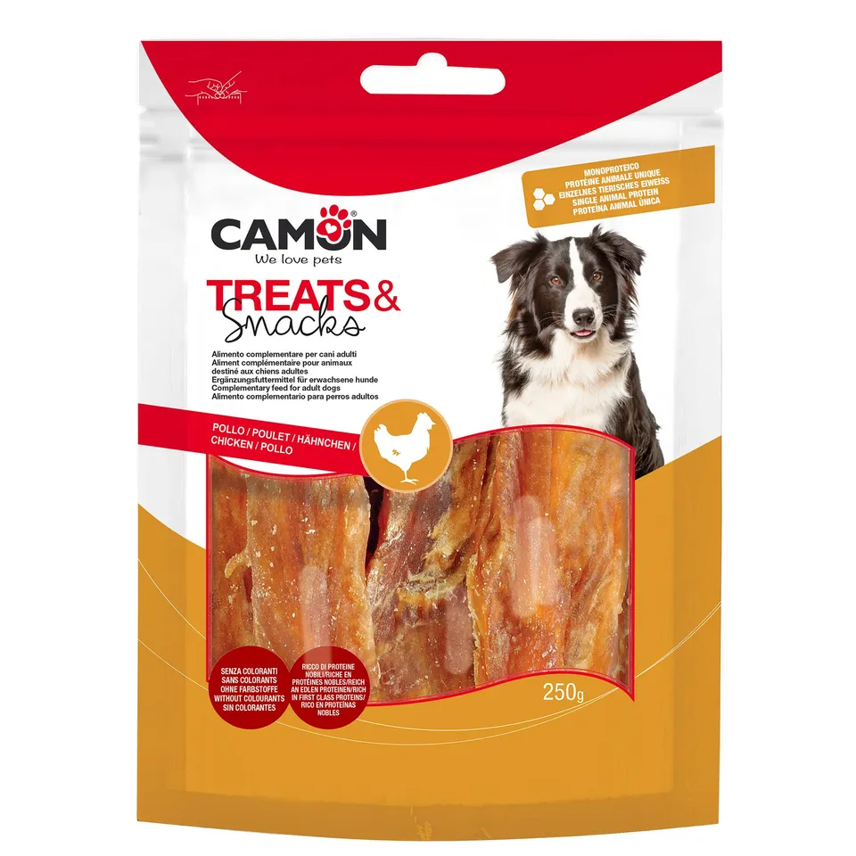 Camon Treats Snacks Jerky Pollo Snack per Cani 250 g