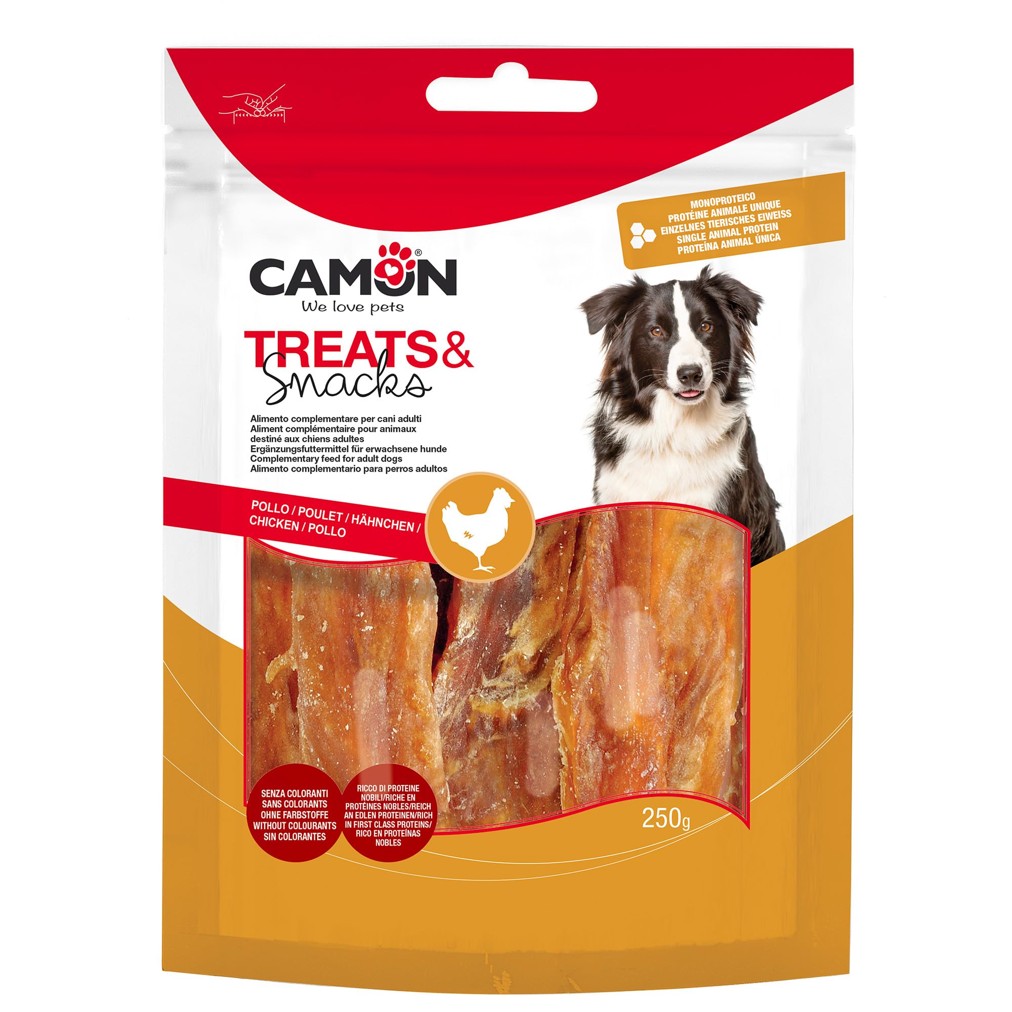 Camon Treats Snacks Jerky Pollo Snack per Cani 250 g