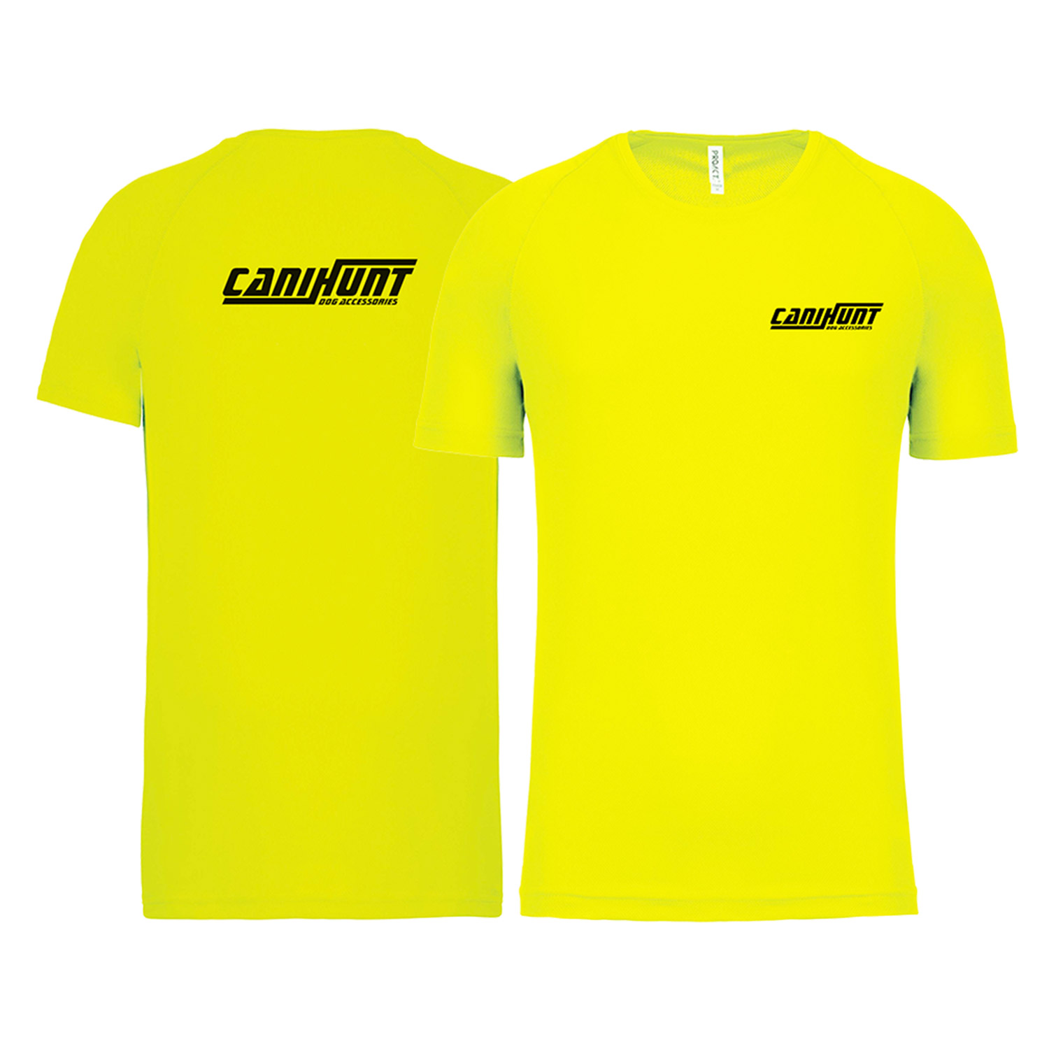 Canihunt t-shirt uomo maniche corte poliestere fluo
