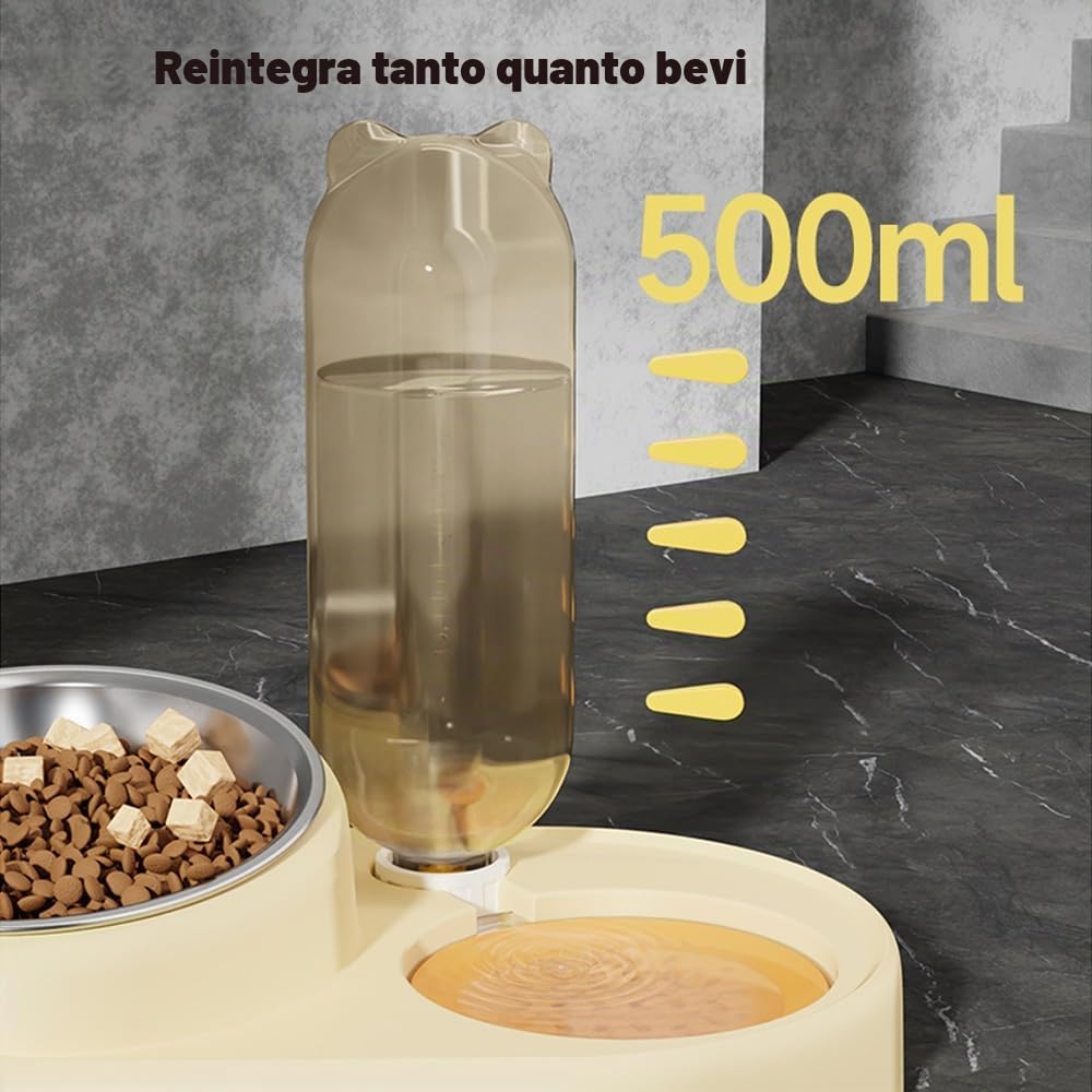 Marchul Ciotola Gatti Acciaio Doppia con Acqua Automatica