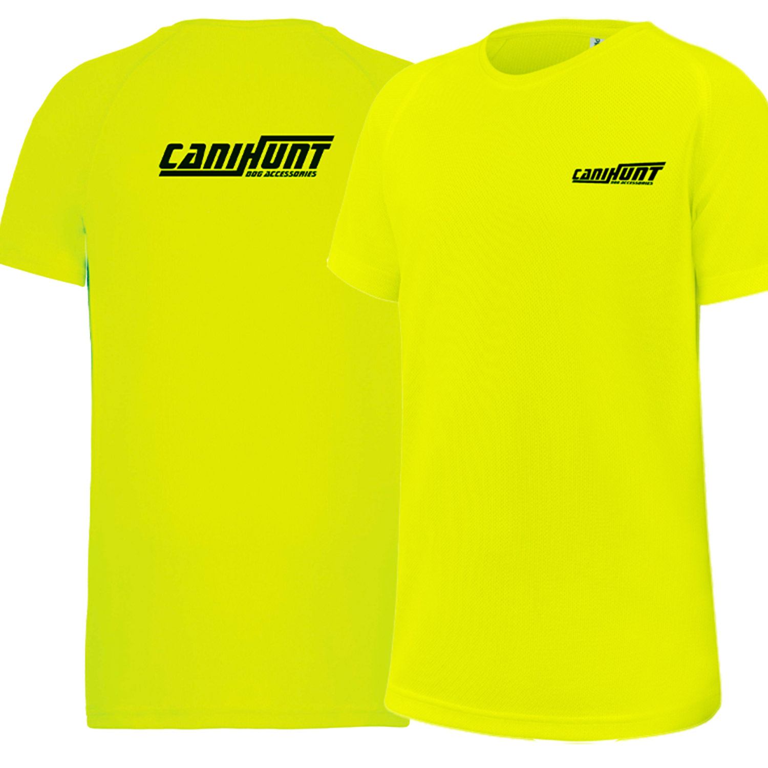 Canihunt T-shirt Bambino Giallo Fluo Maniche Corte