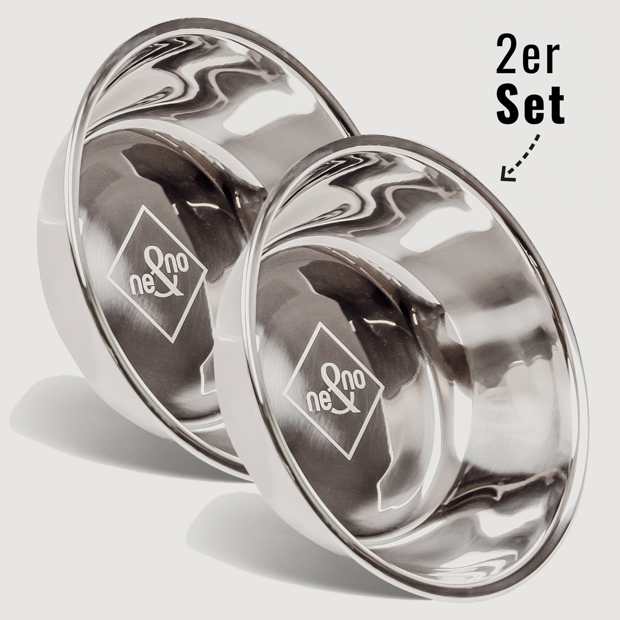 Ne&No ciotole ricambio acciaio inox set 2 pezzi lavabili