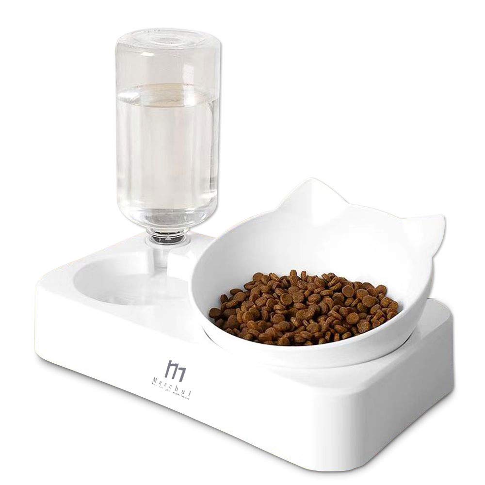 Marchul Ciotola Gatti Inclinata 15° Doppia con Acqua 500 ml Antivomito