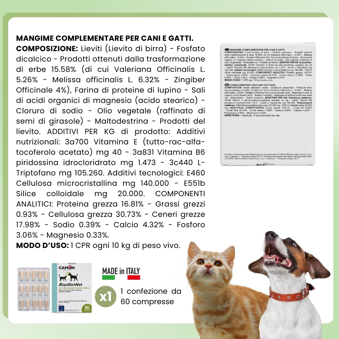 Camon AEquilibriAVet Calmante Cani Gatti 60 Compresse