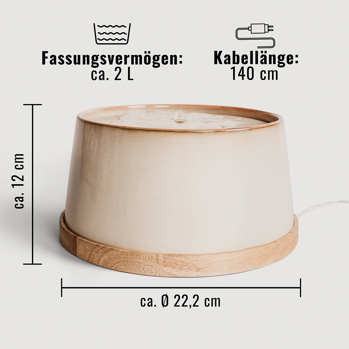 Ne&No fontana ceramica gatti 2 L base bambù