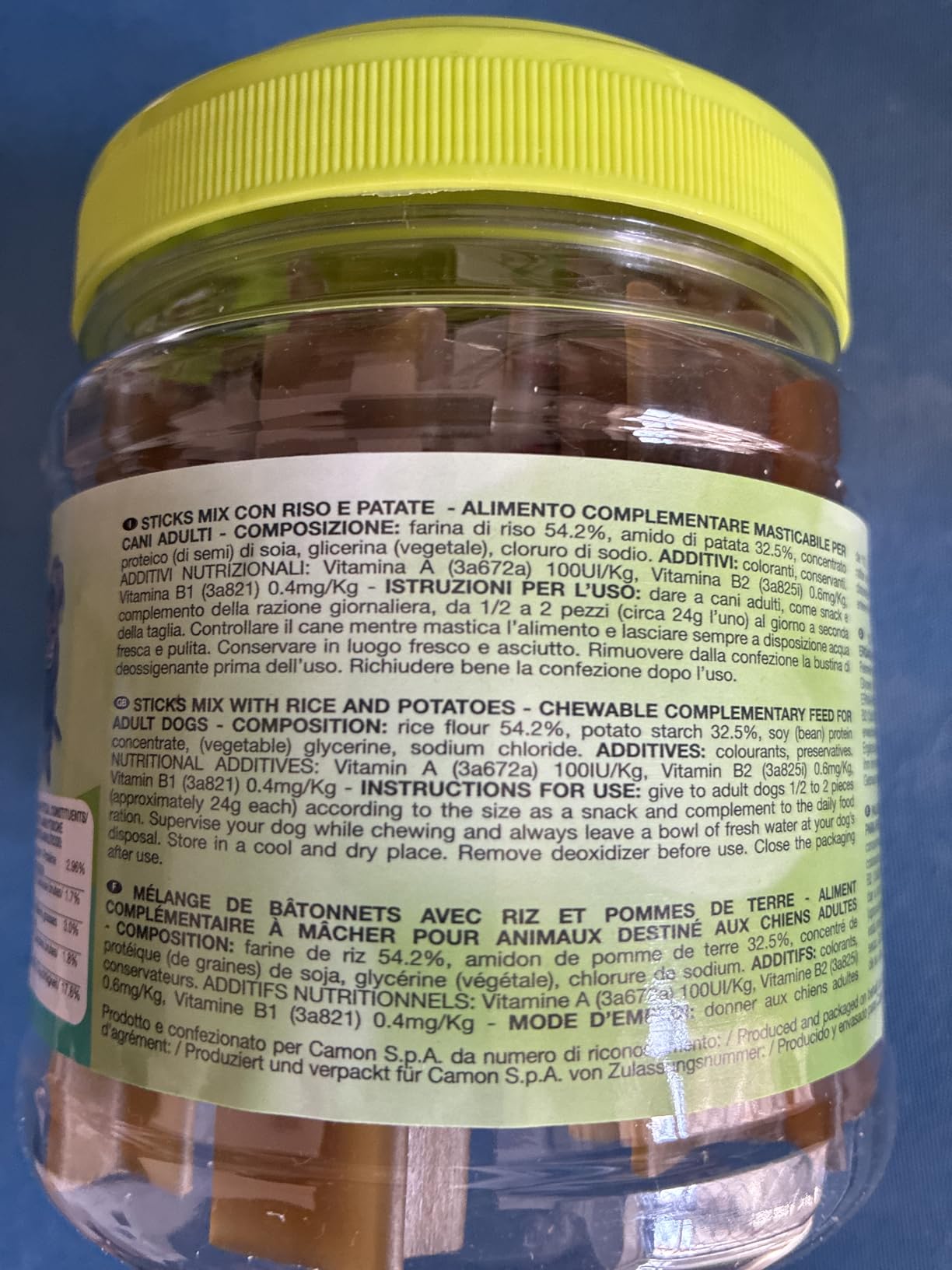 Camon Dental Snacks Vegetal Sticks Mix Snack Cani 400g Gluten Free