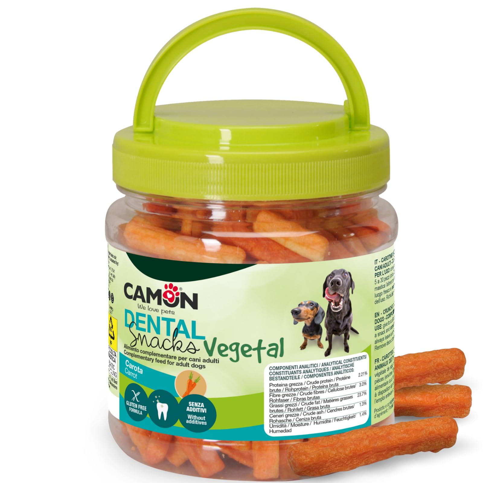 Camon Dental Snacks Vegetal Sticks Mix Snack Cani 400g Gluten Free