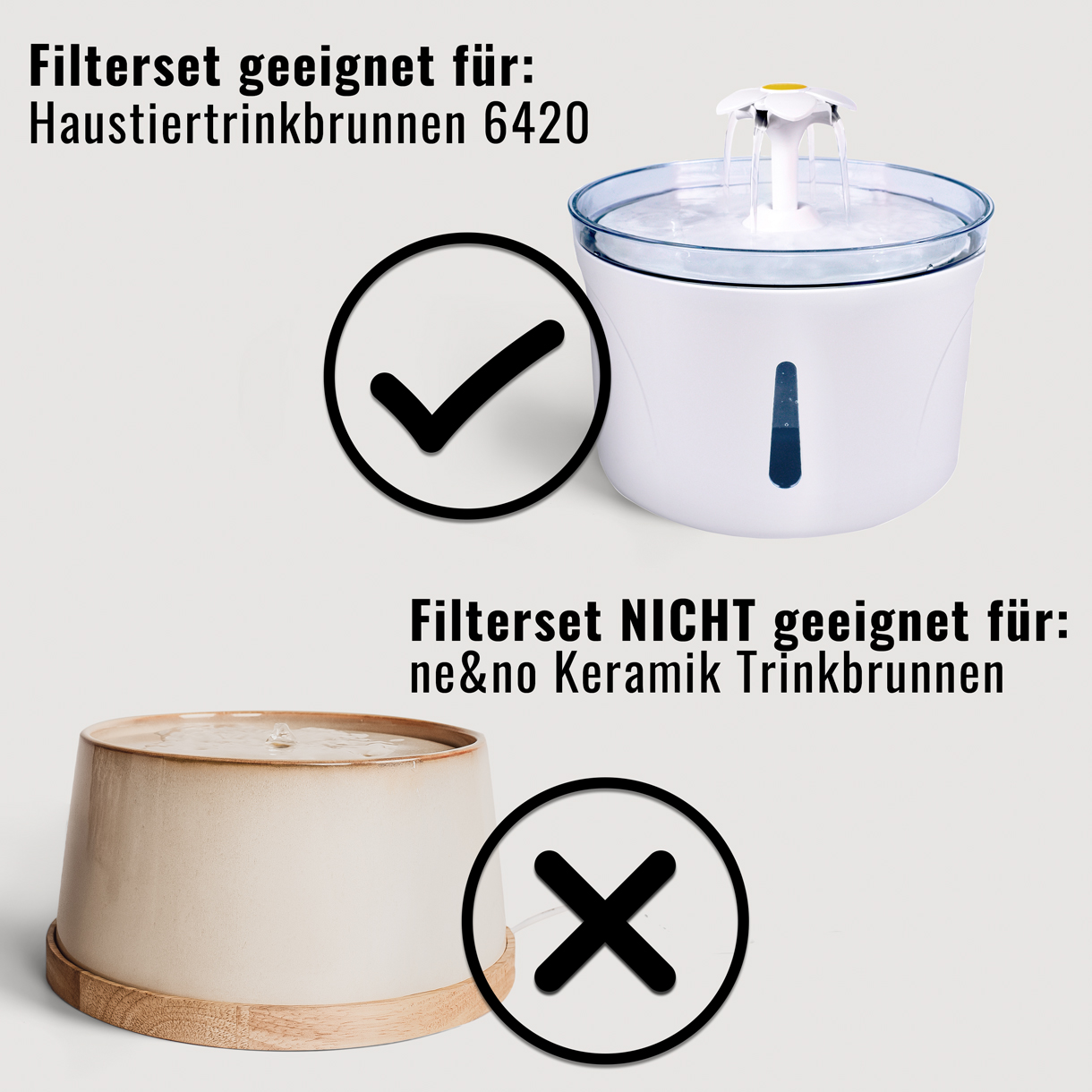 Ne&No Filtri Fontana 6420 Set 3 Pezzi Carbone Attivo