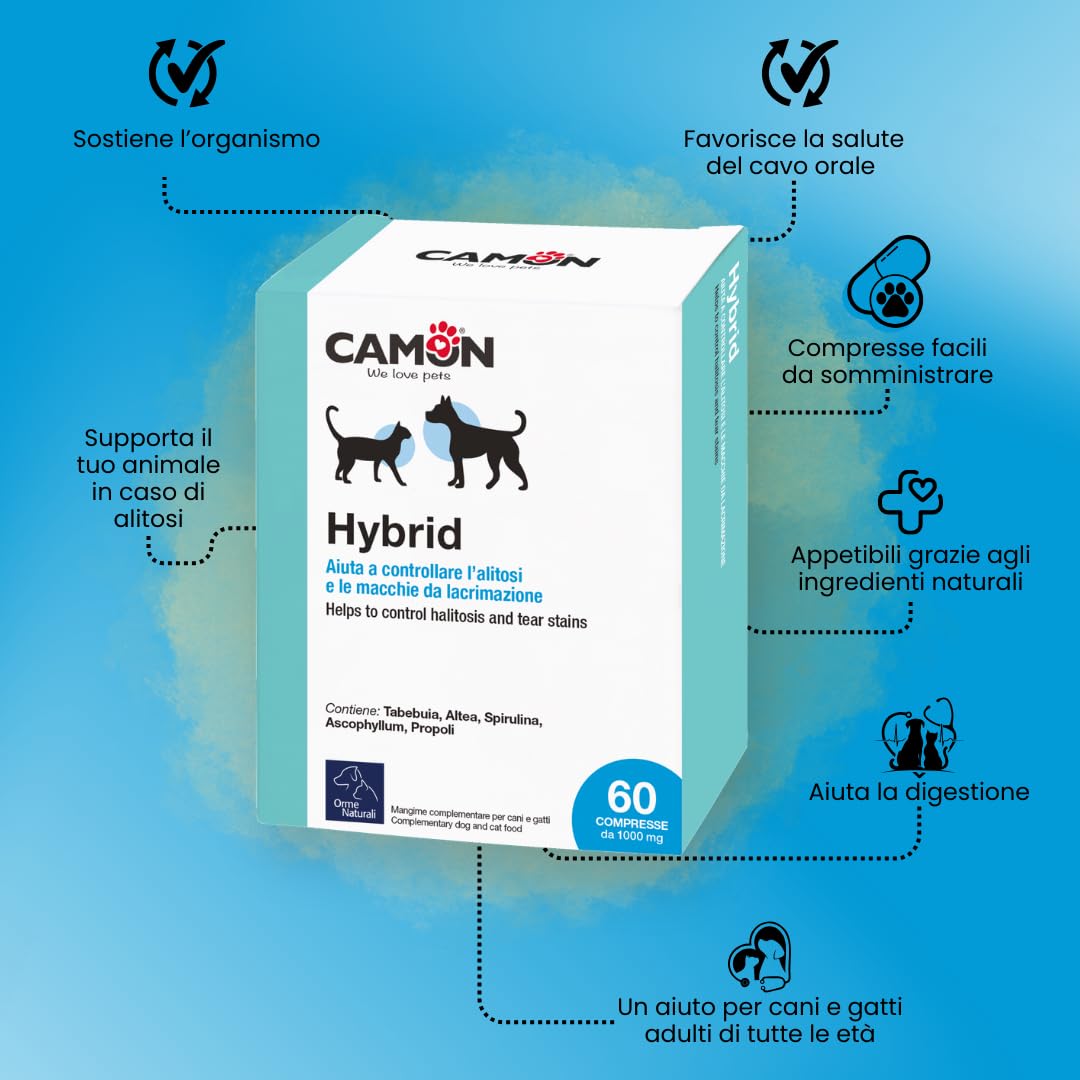 Camon Hybrid compresse per cani e gatti 60 pz alitosi