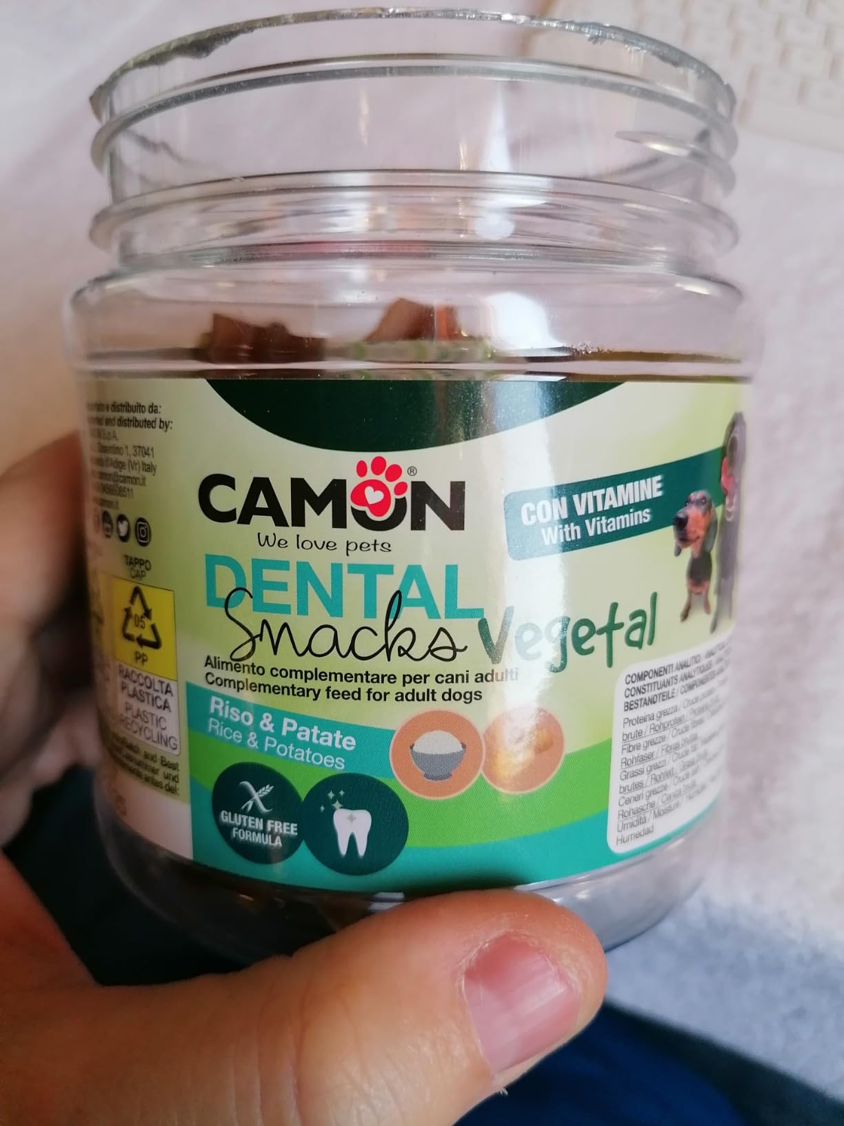 Camon Dental Snacks Vegetal Sticks Mix Snack Cani 400g Gluten Free