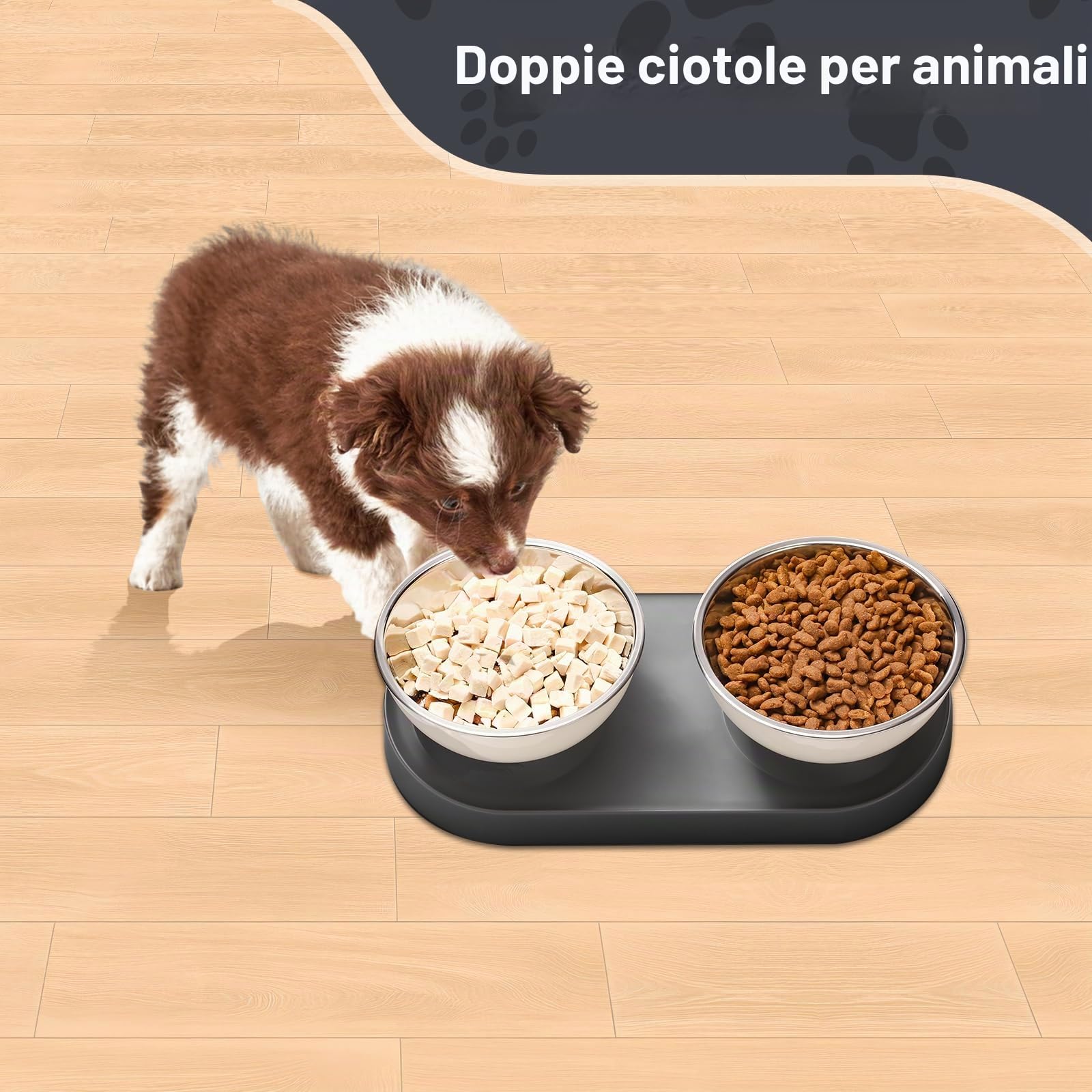 Marchul Ciotole doppie gatti acciaio inox rialzate 15°