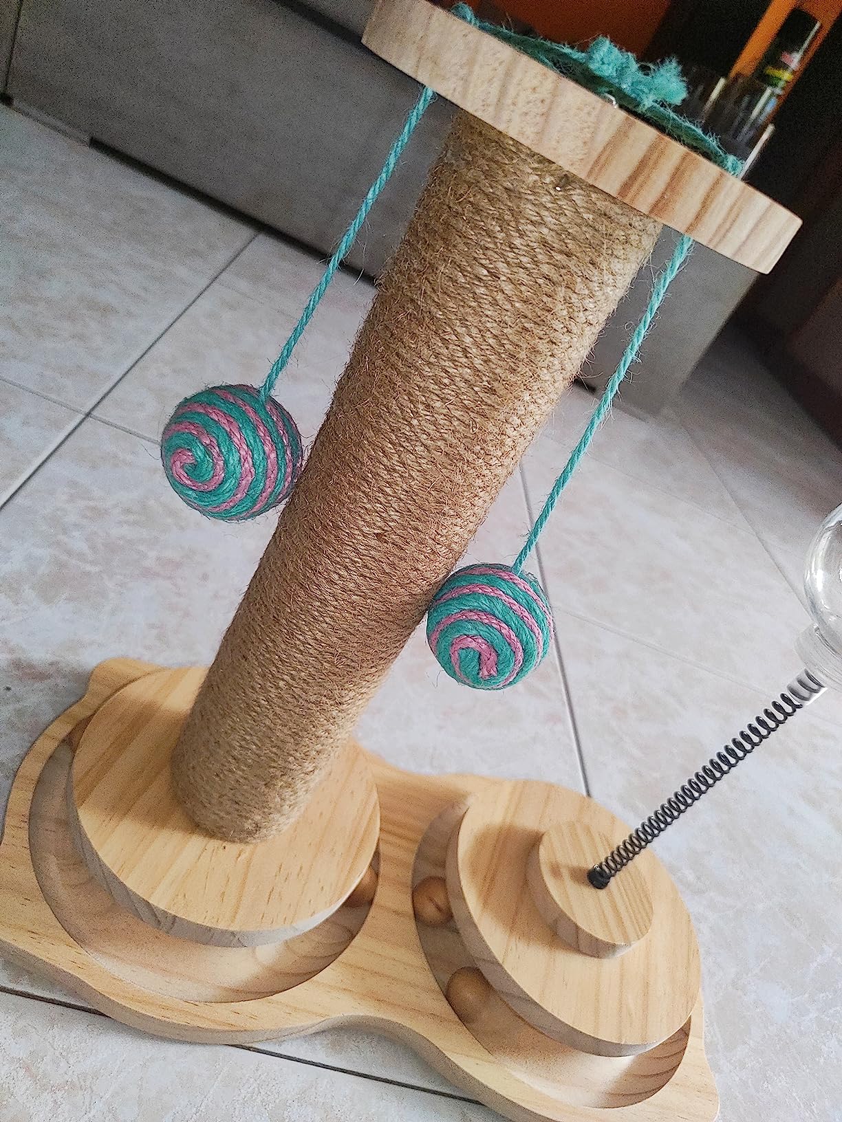 Marchul giocattolo interattivo gatti palla cibo legno con tiragraffi