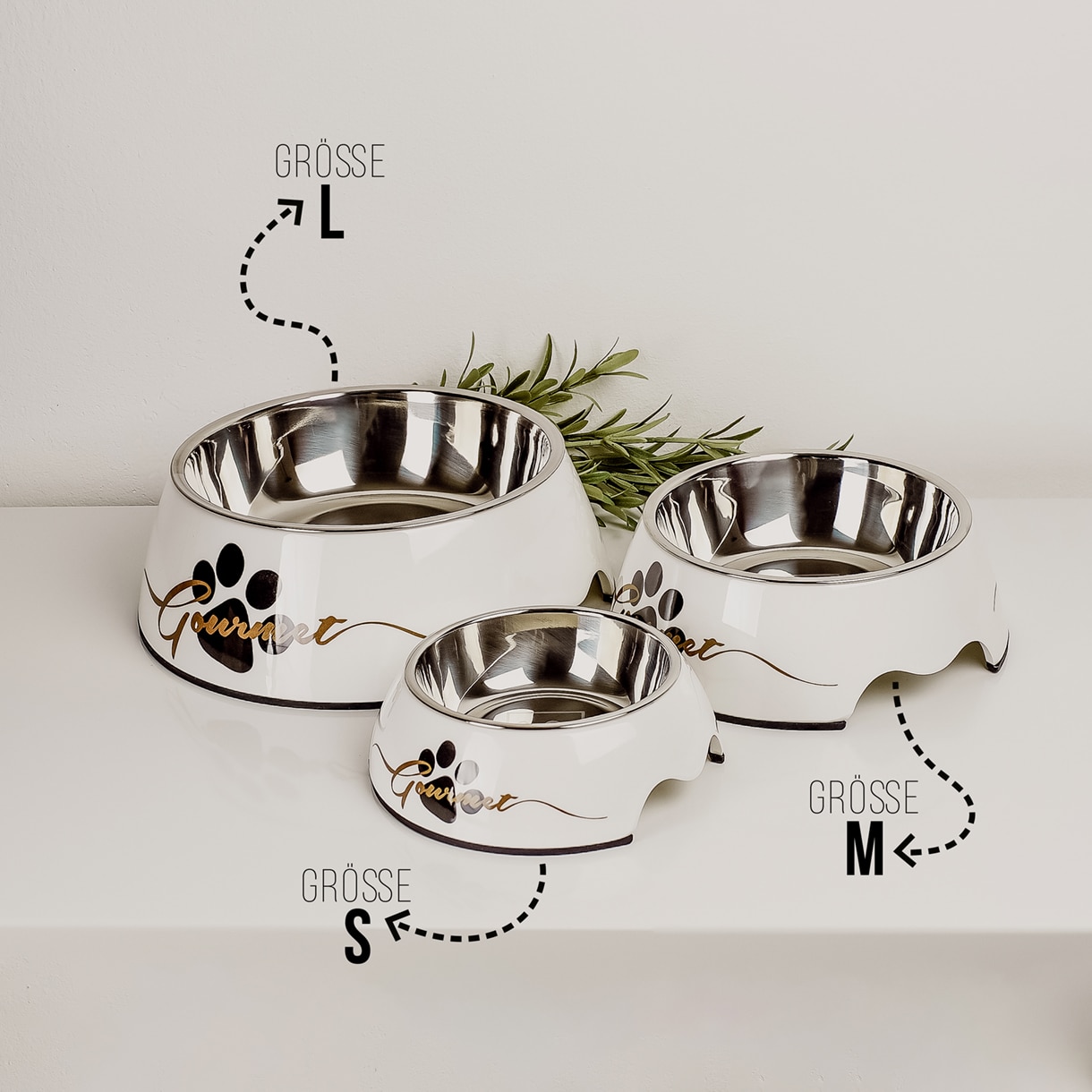Ne&No Gourmet ciotole cane gatto set 2 pezzi antiscivolo