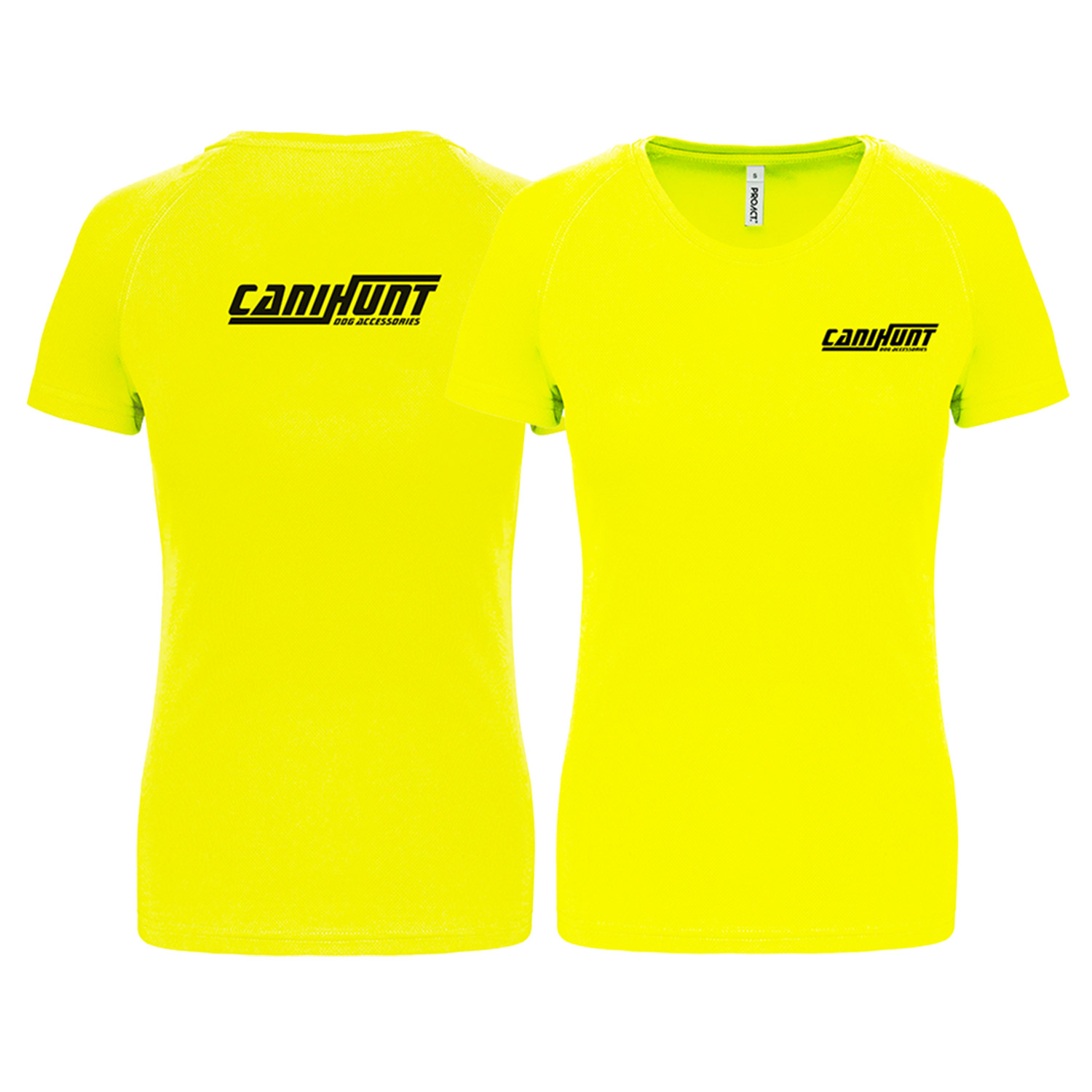 Canihunt T-Shirt Donna Maniche Corte Giallo Fluo Leggera