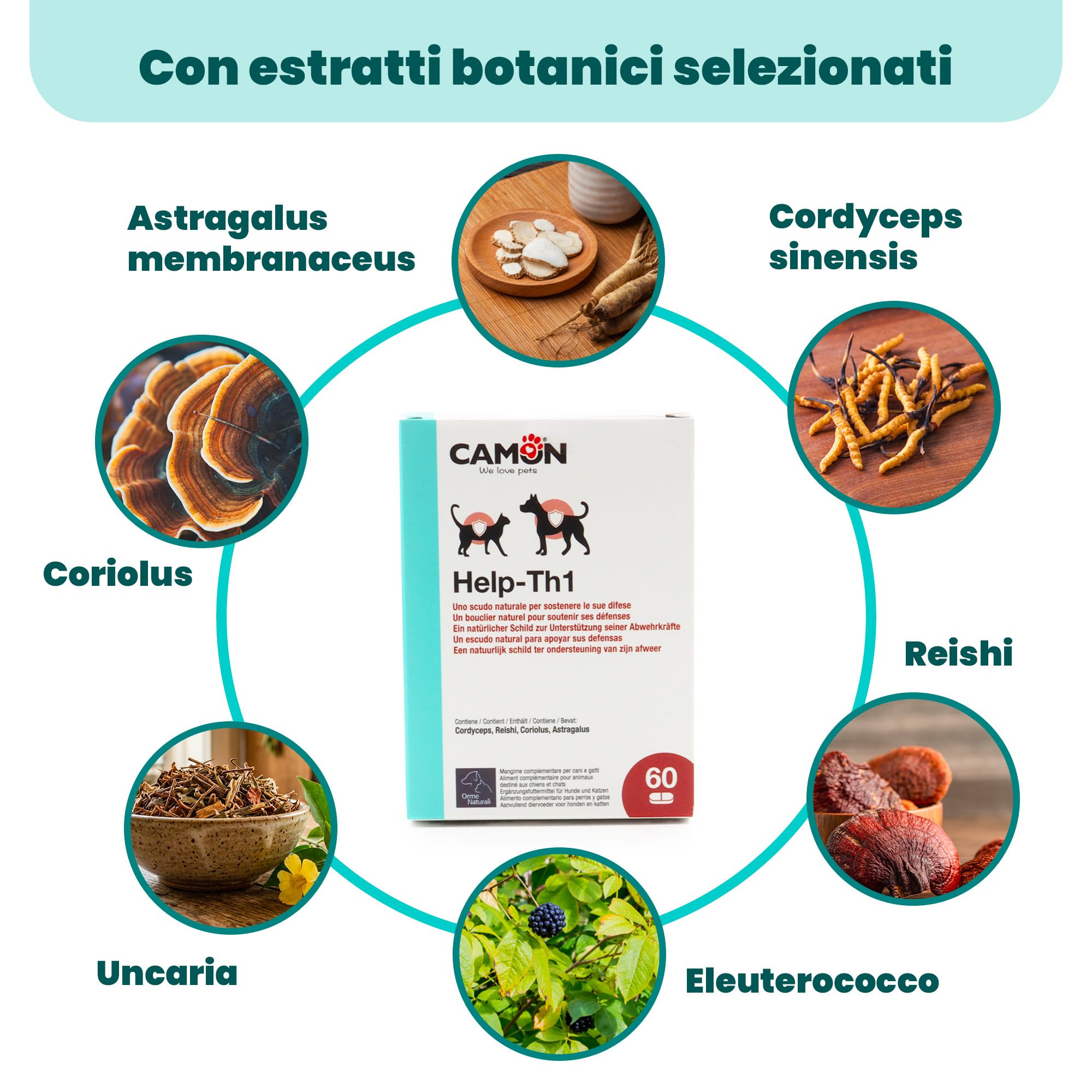 Camon Help-TH1 integratore cani gatti 60 compresse difese