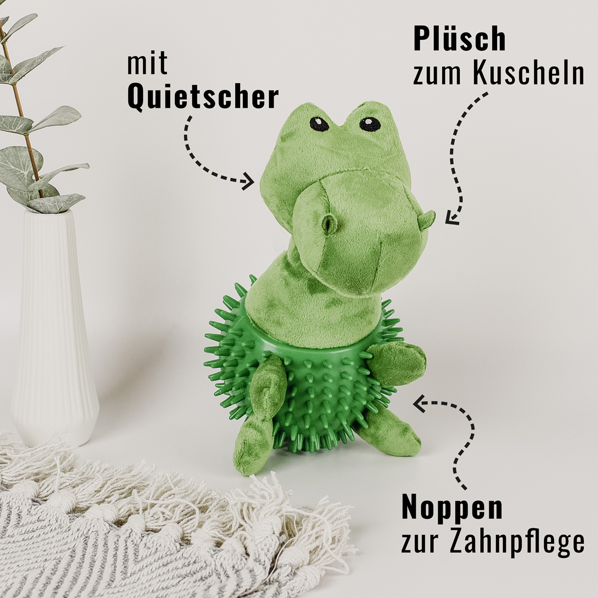 Ne&No Dino Giocattolo per Cani Peluche 24 cm con Squeaker