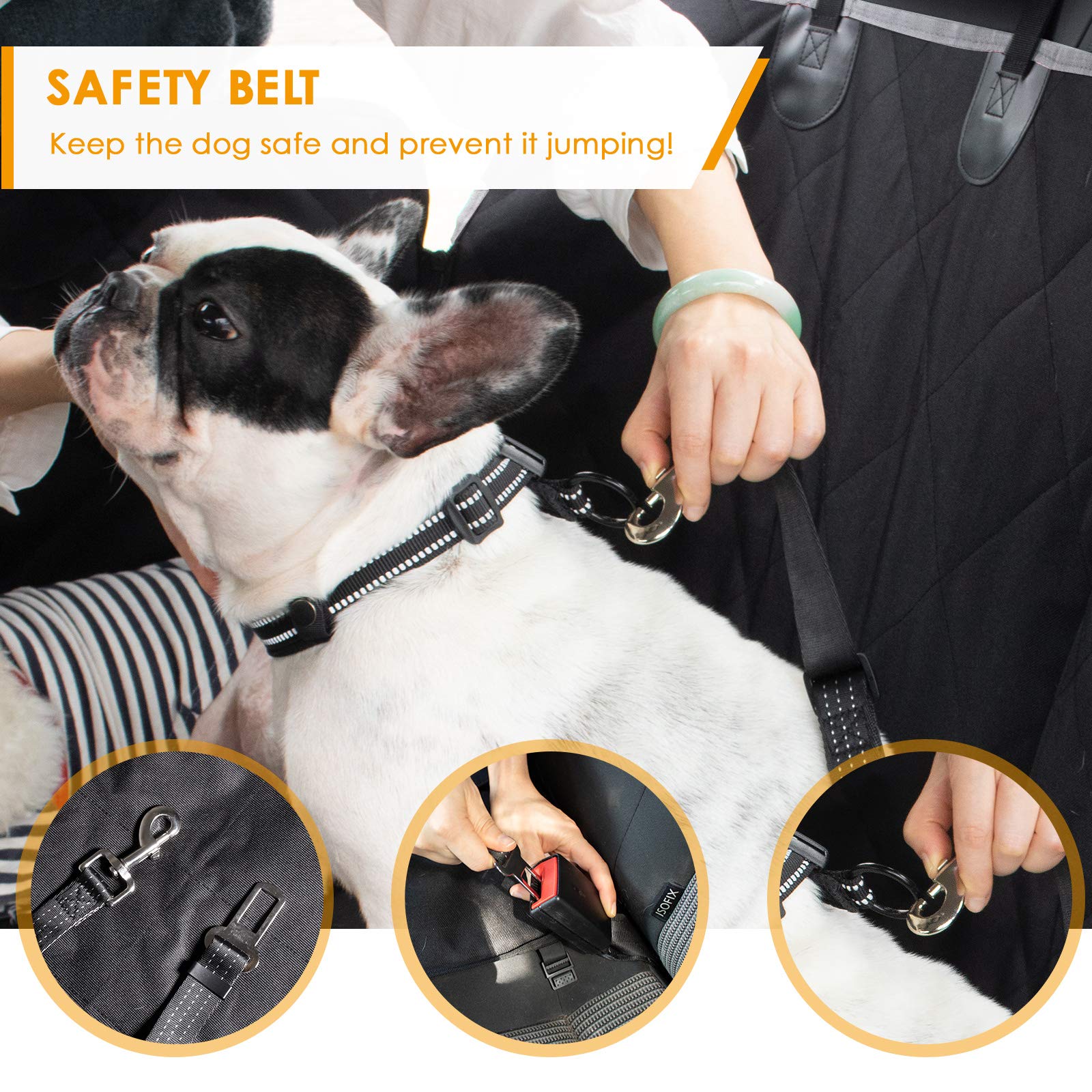 Looxmeer coprisedile auto per cani rete 147x137 cm nero