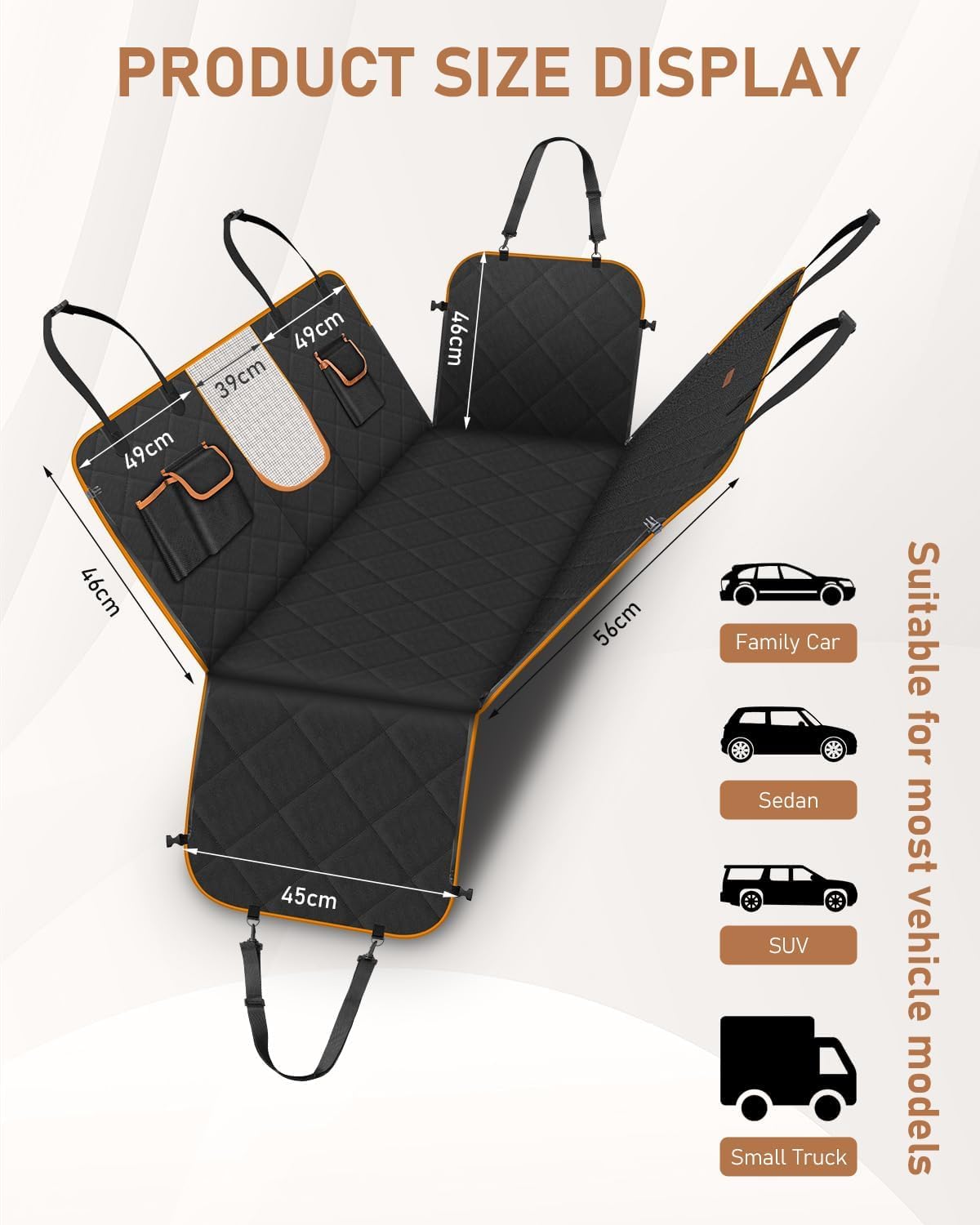 Looxmeer Telo Coprisedile Auto per Cani 147x137 Nero Impermeabile
