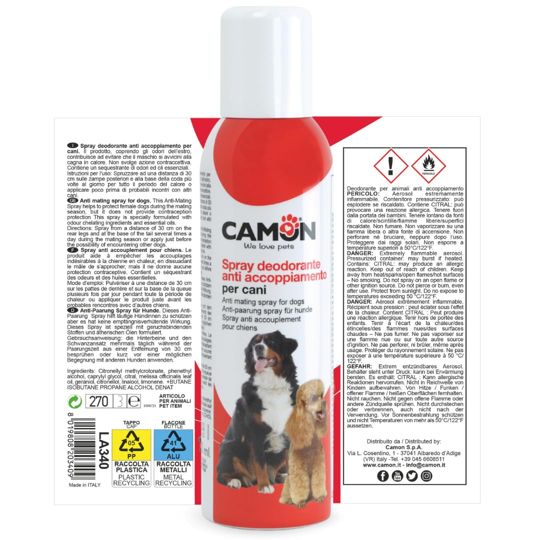 Camon Protection Spray Deodorante Anti Accoppiamento 200ml calore