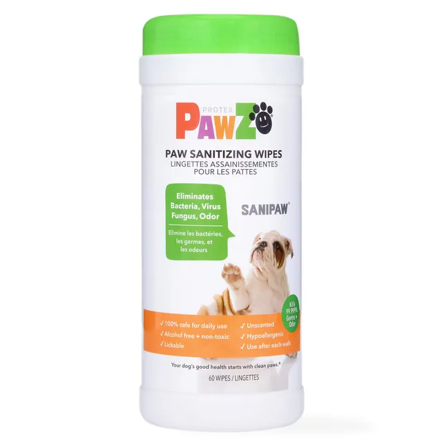 Pawz SaniPaw Salviette zampe cane inodori 60 pezzi