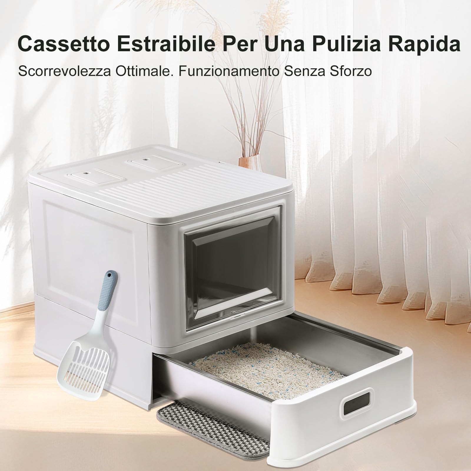 Marchul lettiera chiusa acciaio inox ingresso frontale con paletta